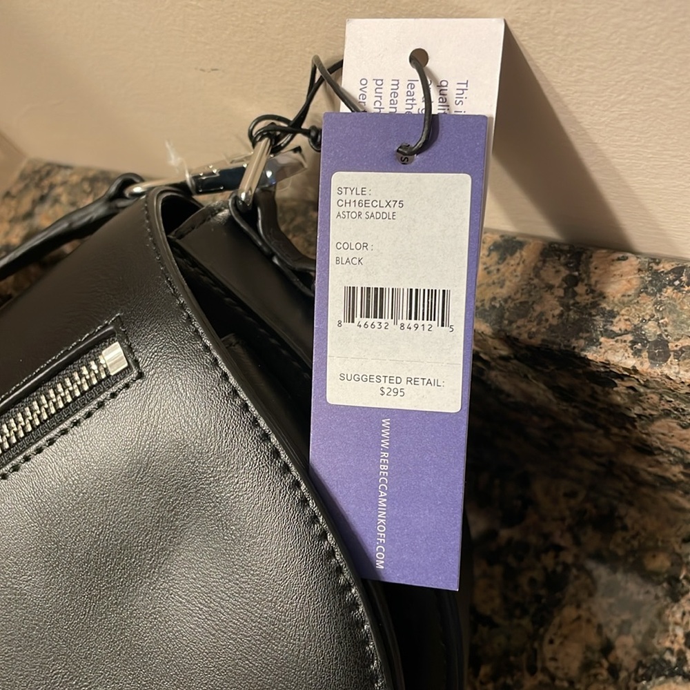 Rebecca Minkoff Black Aster Saddle Crossbody Retail 295.00 NWT - Picture 2 of 9